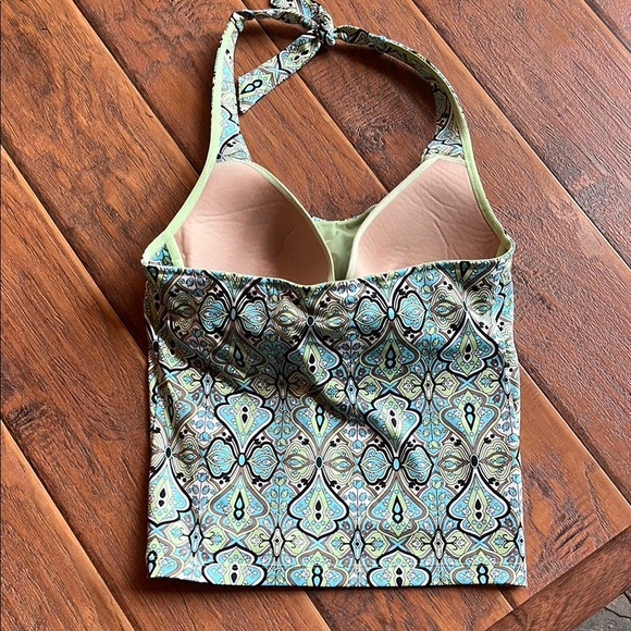 Athleta Geometric Swim Camisole in Blue and Green - Size 36C - Picture 8 of 8